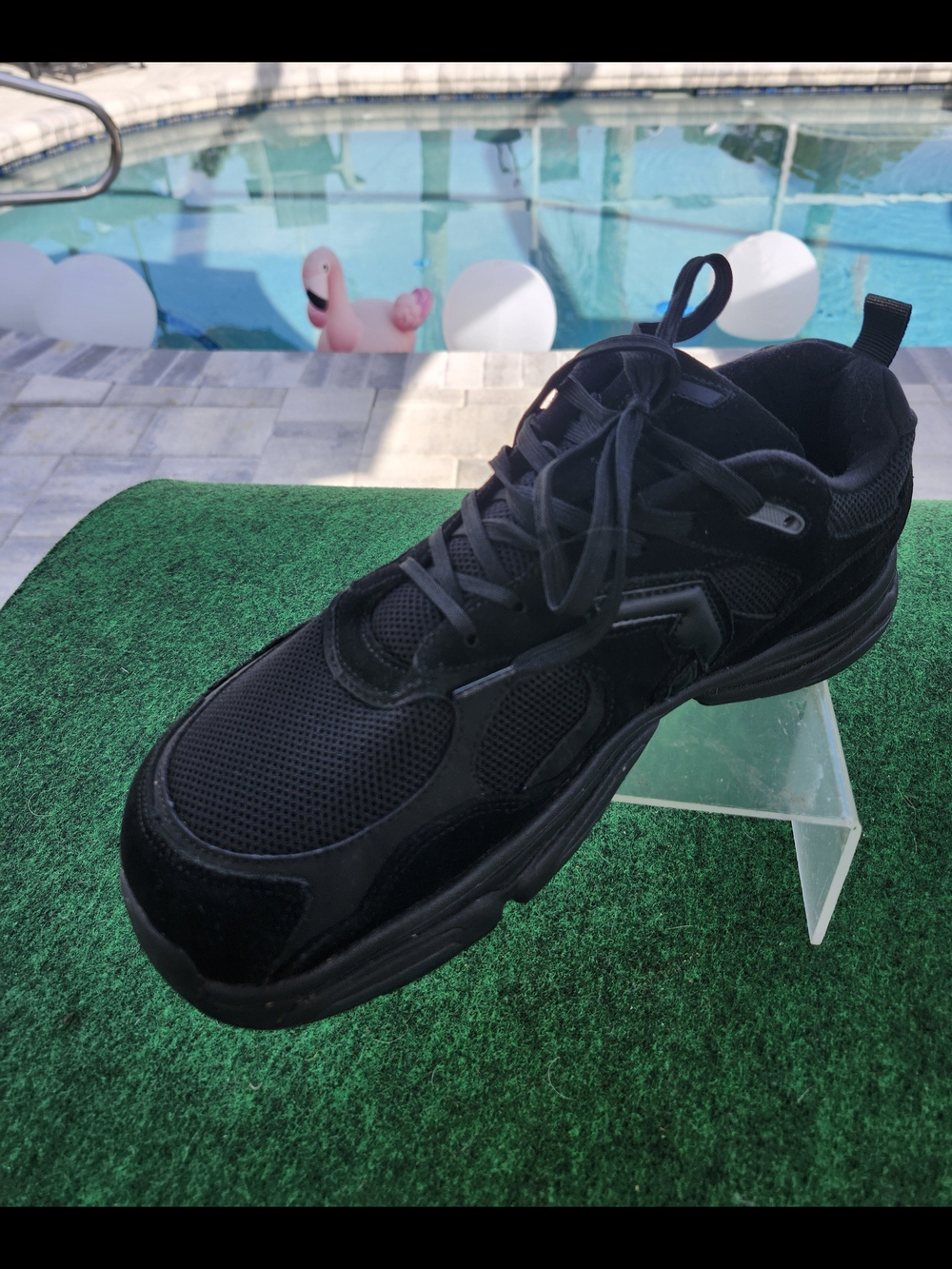 Wydefootwear Earth Soma Men's All-Black Mesh & Suede Sneaker